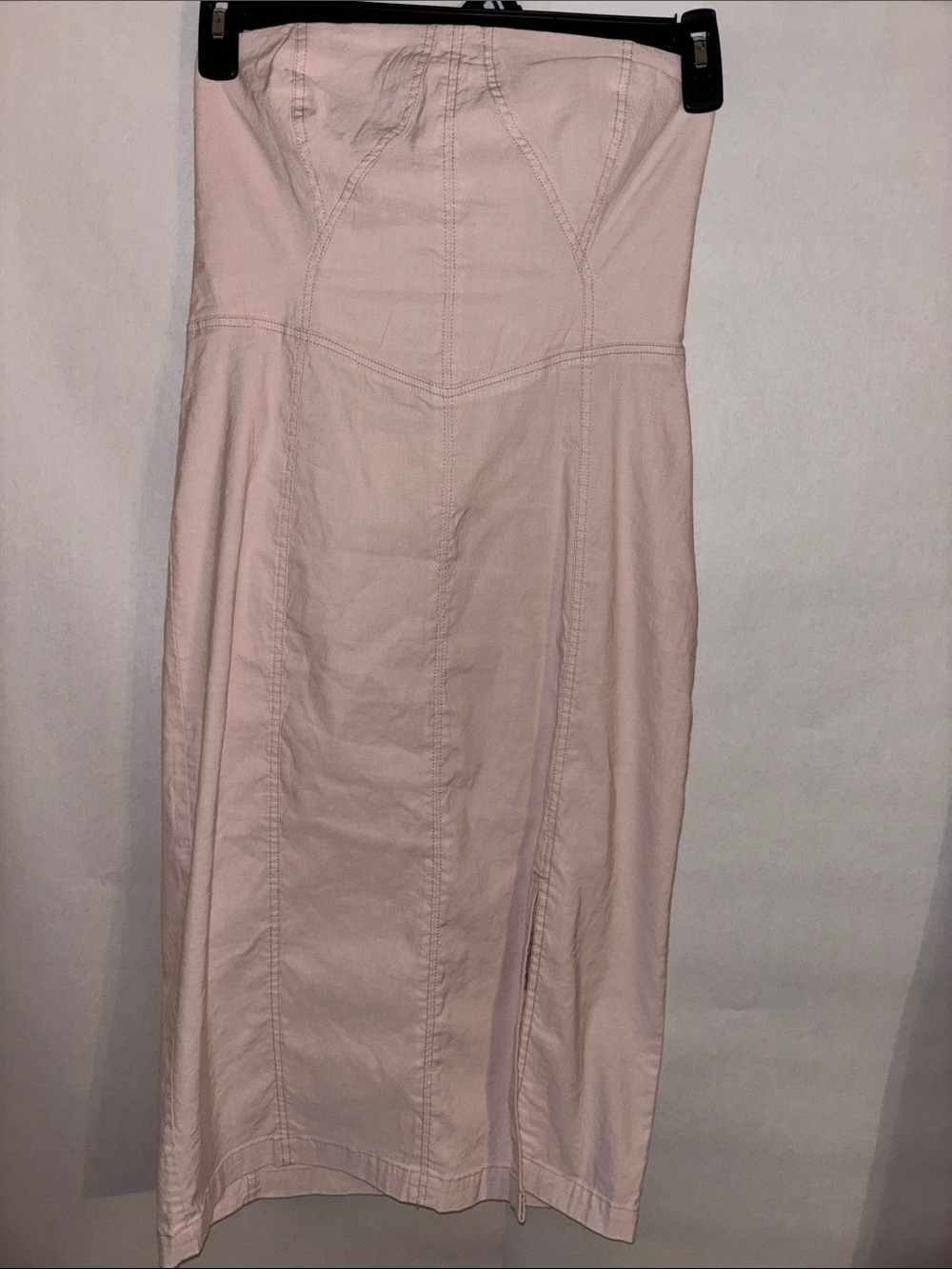 Anthropologie Blush Pink Strapless Midi Dress